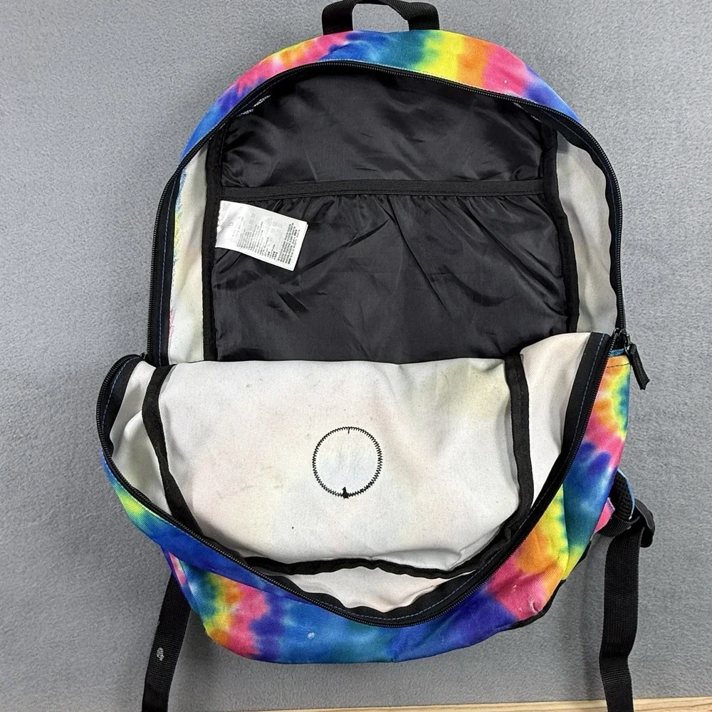 Hurley Tie Dye Backpack Rainbow Spiral Print Surf Skate Rave School Bag